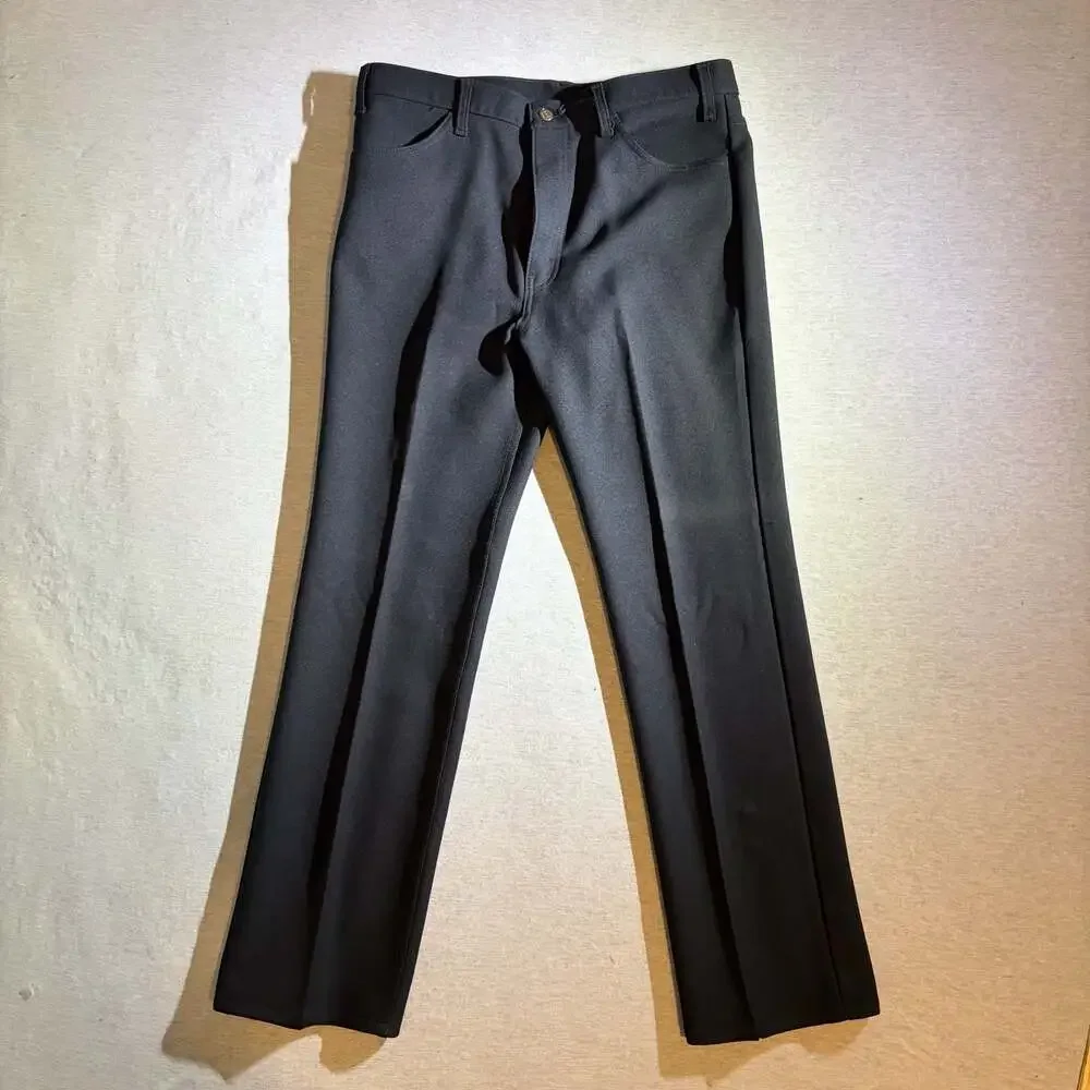 Vintage 1989 Levi's Black Polyester Dress Leisure Pants Size 38x32